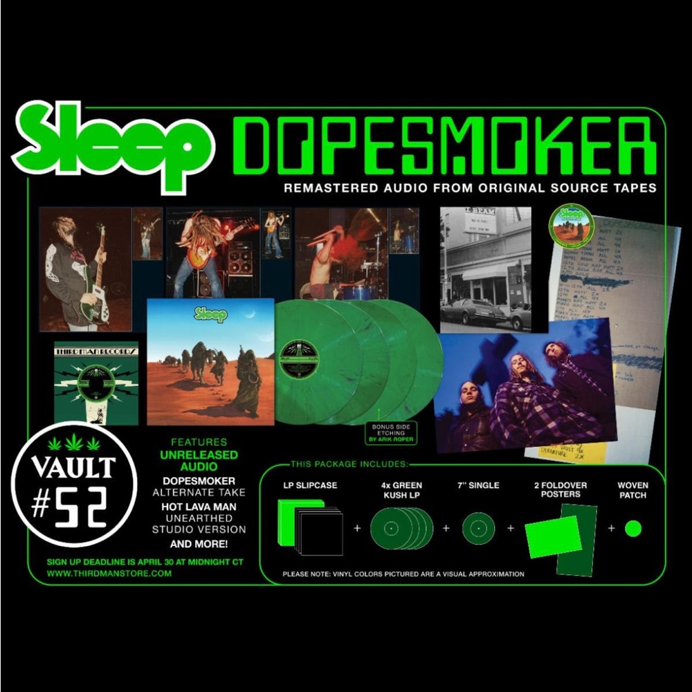 Third Man Records Vault 52 SLEEP Dopesmoker 4 LP, 7” + bonus 2022 SEALED